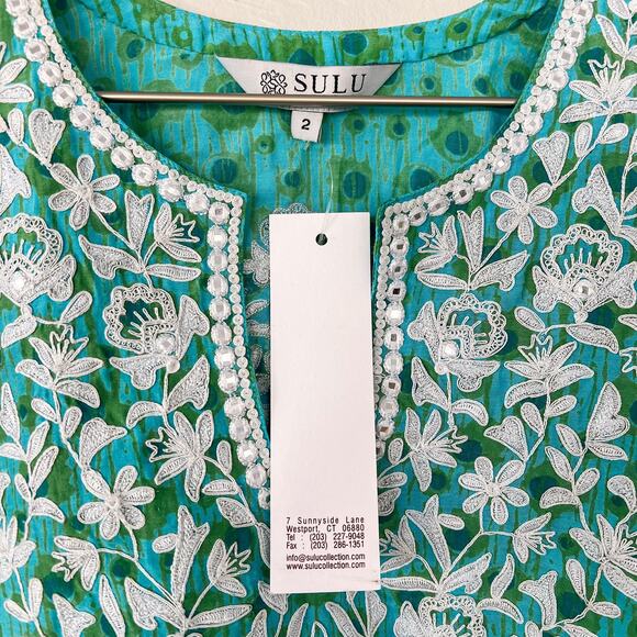 Sulu Collection Turquoise Paige Tunic size 2 NWT - Picture 3 of 5